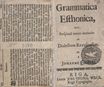 Grammatica Esthonica