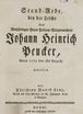 Stand-Rede bey der Leiche des Wohlseeligen Herrn Policey-Bürgermeisters Johann Heinrich Peucker