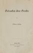 Gedanken über Goethe