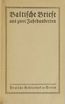 Baltische Briefe aus zwei Jahrhunderten