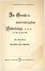 Zu Goethe’s hundertfünfzigstem Geburtstage