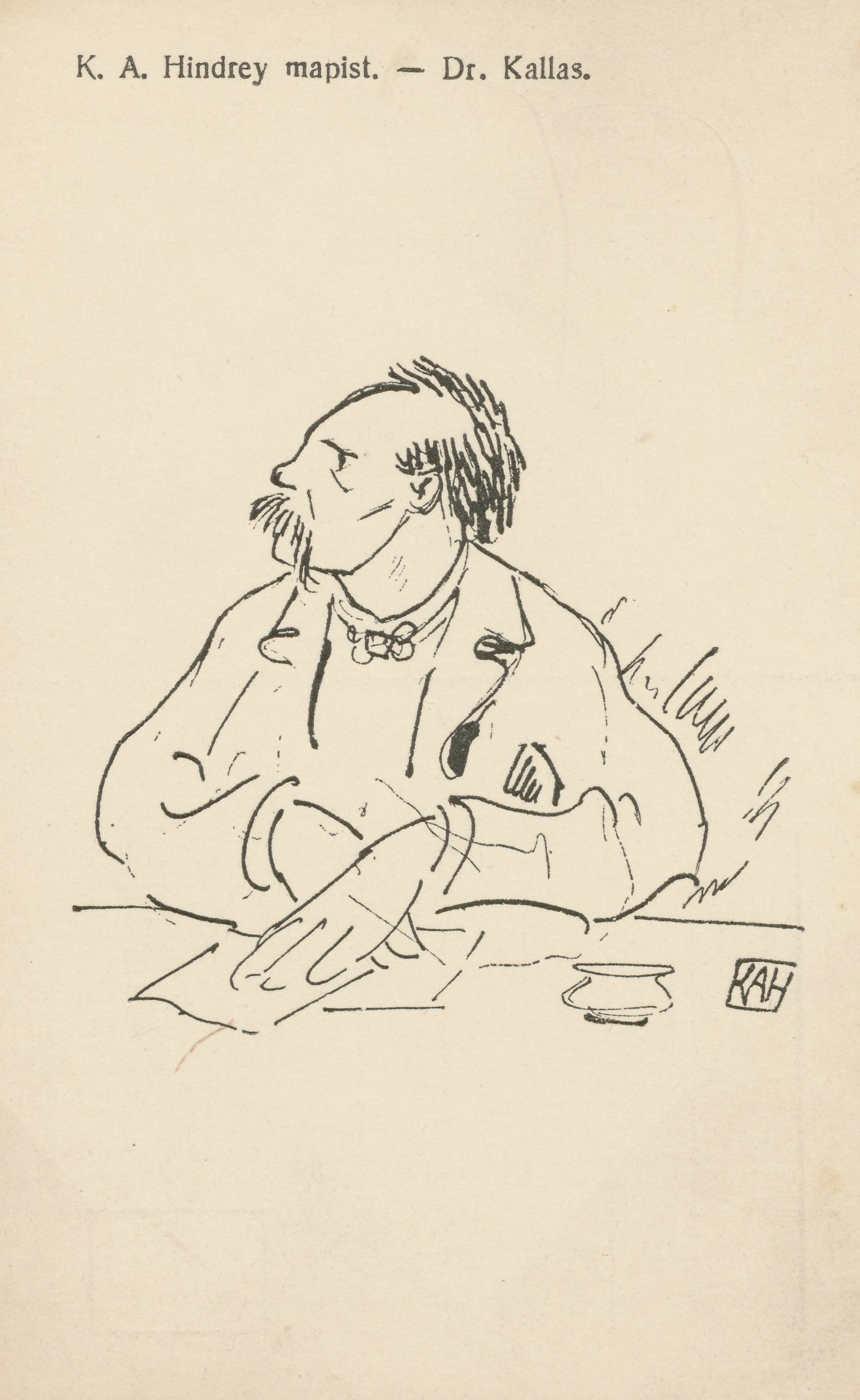 K. A. Hindrey karikatuur Oskar Kallasest