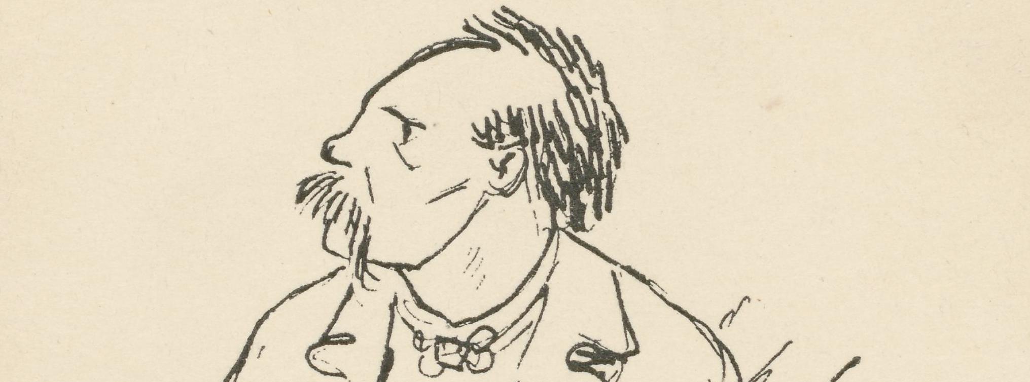 K. A. Hindrey karikatuur Oskar Kallasest.