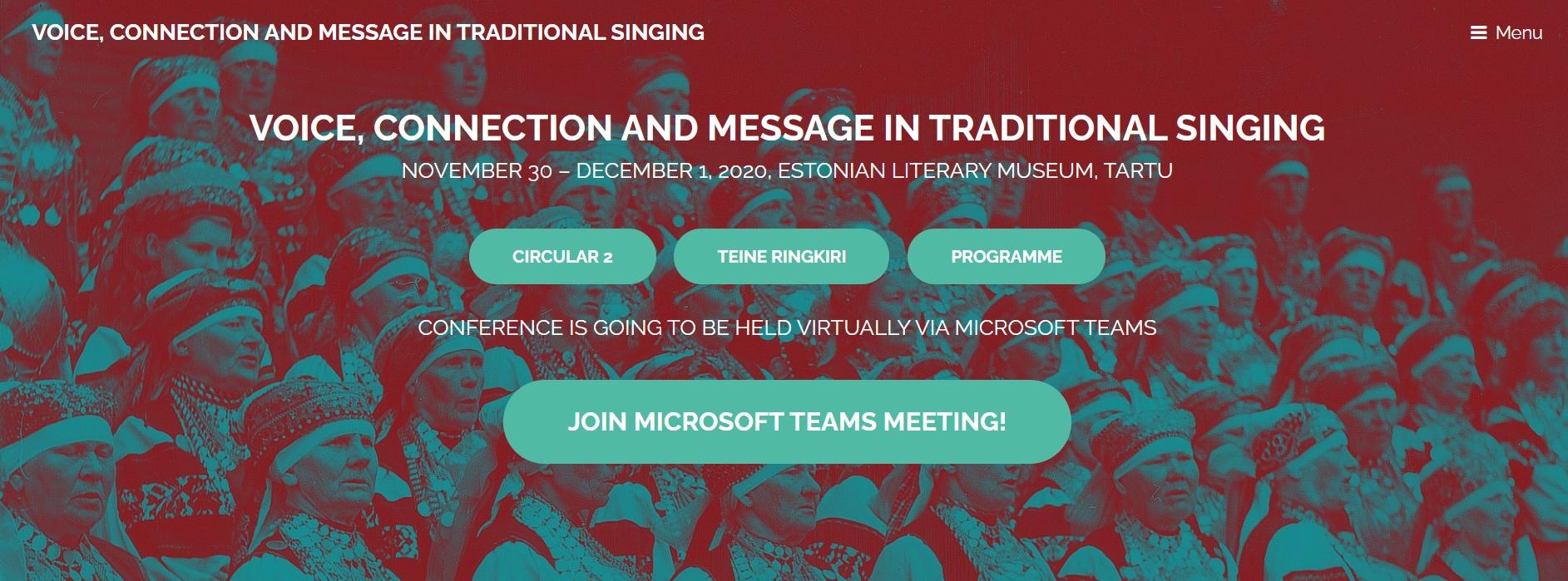 Hääl, ühendus ja sõnum traditsioonilisel laulmise