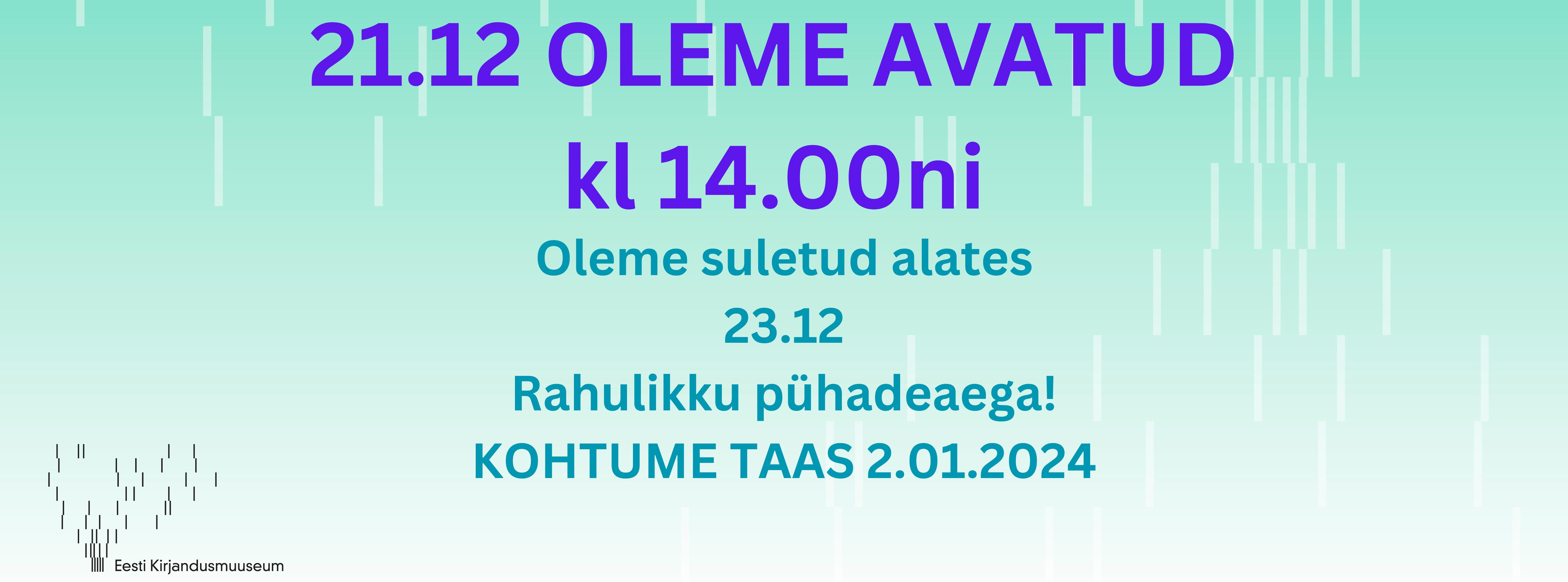 plakat avamiseagade kohta pühade ajal