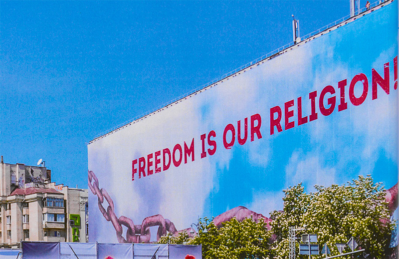 "Religion is our freedom!" plakat